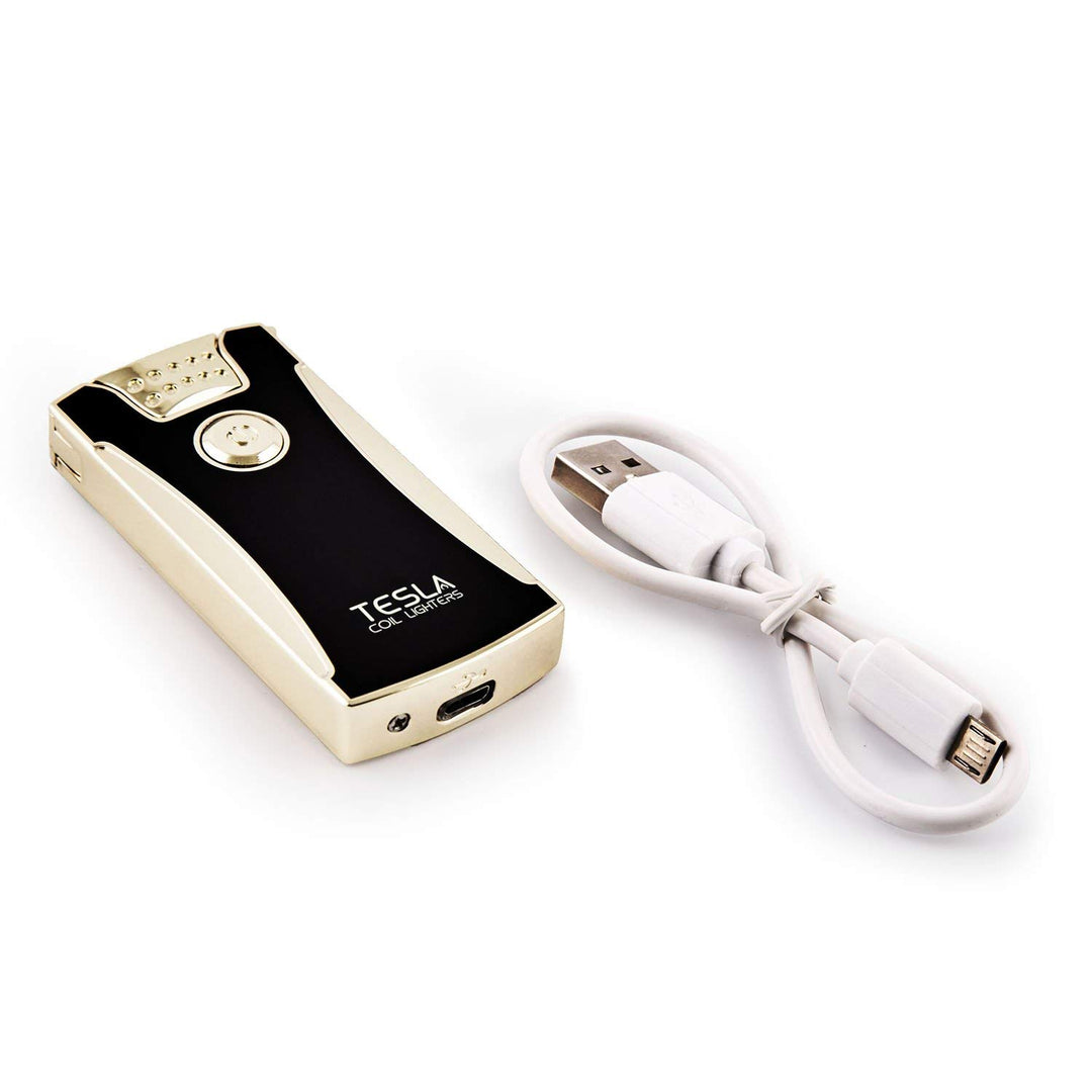 ™ USB Rechargeable Windproof Dual Arc Lighter (Gold)