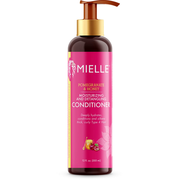 Mielle Organics Pomegranate & Honey Moisturizing and Detangling Conditioner, Deeply Hydrates Curly Type 4 Hair, 12 Ounces