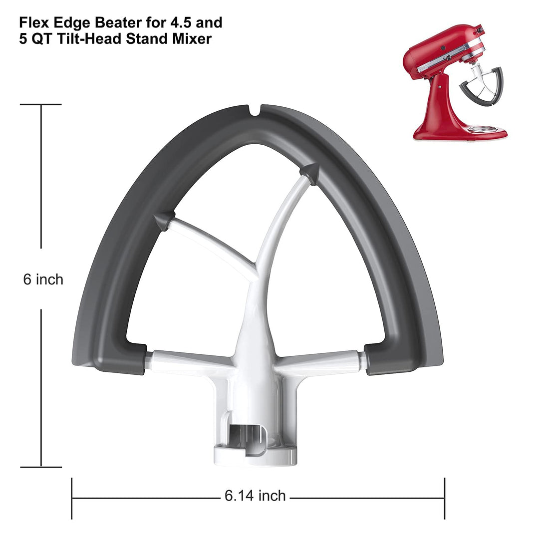 Flex Edge Beater for Kitchenaid, 4.5-5 Quart for Kitchenaid Mixer Attachments, Fits Tilt-Head for Kitchenaid Paddle with Scraper, As Kitchen Aid Accessories and Attachments