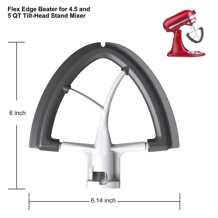 Flex Edge Beater for Kitchenaid, 4.5-5 Quart for Kitchenaid Mixer Attachments, Fits Tilt-Head for Kitchenaid Paddle with Scraper, As Kitchen Aid Accessories and Attachments
