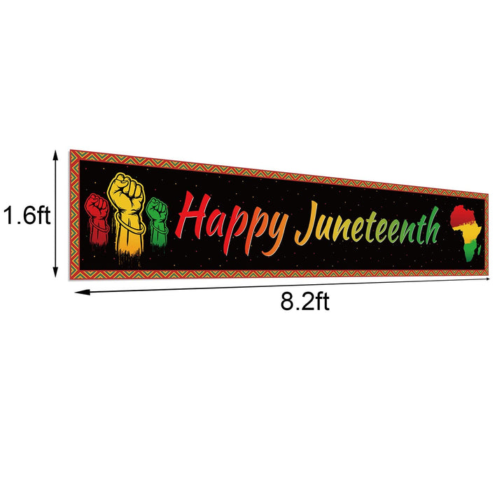 Large Happy Juneteenth Banner for Fence Yard Lawn Junet
