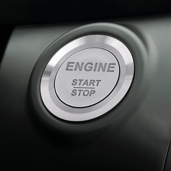 12V DC LED Car Engine Start Stop Push Button Switch Ignition Starter Switch Universal Metal Press LED Push Button Switch White(Silver)