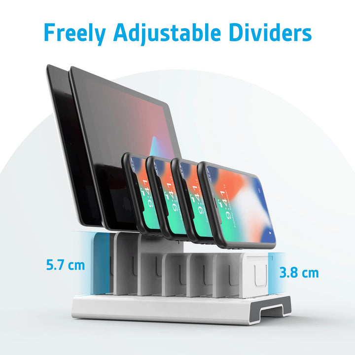 Adjustable Universal Multi Device Organizer Dock Stand Holder Compatible for iPhone, iPad, Kindle, Fire Tablet, Samsung Galaxy, Google Nexus, Pixel, All Electronic Devices-No Charging Port