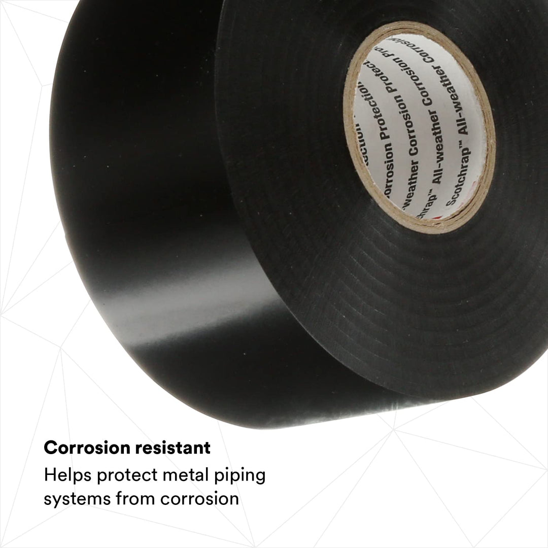 Scotchrap Vinyl Corrosion Protection Tape 50, Unprinted, 2 in x 100 ft, Black