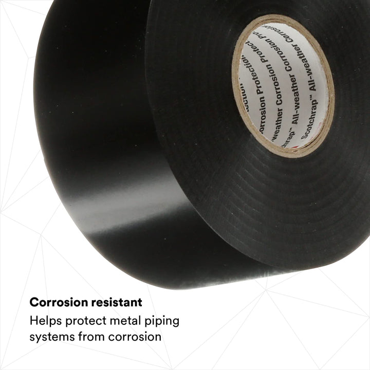 Scotchrap Vinyl Corrosion Protection Tape 50, Unprinted, 2 in x 100 ft, Black