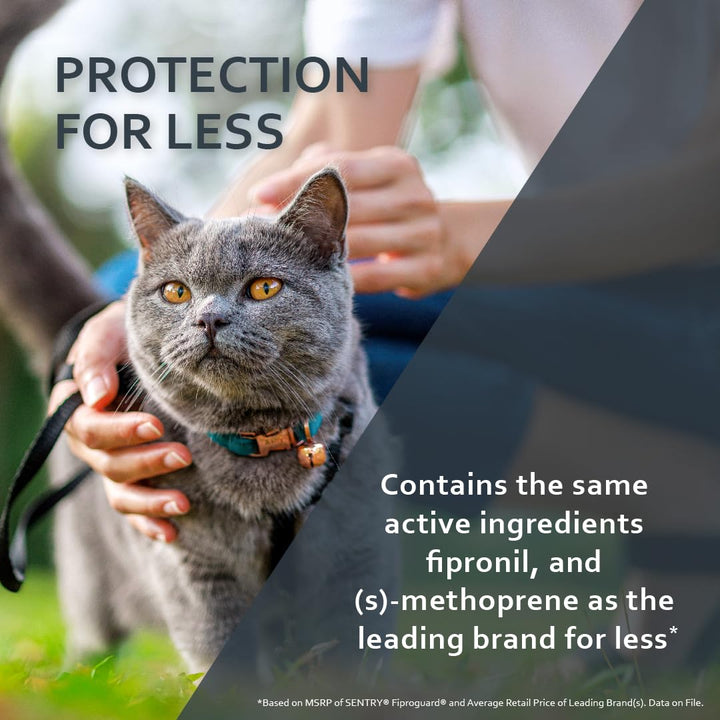 SENTRY for Cats, Flea and Tick Prevention for Cats (1.5 Pounds and Over), Includes 6 Month Supply of Topical Flea Treatments