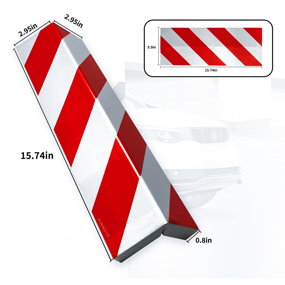 GWP05 Garage Wall Protector Foam Wall Corner Guard for Parking Garages - Reflective Wall Edge Protector - Wall Corner Edge and Bumpers Guards (2-Pack(White Red))