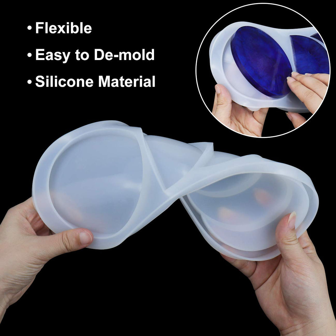 Moon Phase Resin Molds - Crescent Silicone Moulds/Young New Moon Epoxy Moulds/Full Moon Geode Agate Moulds/Quarter Moon Moulds for DIY Art Casting Resin