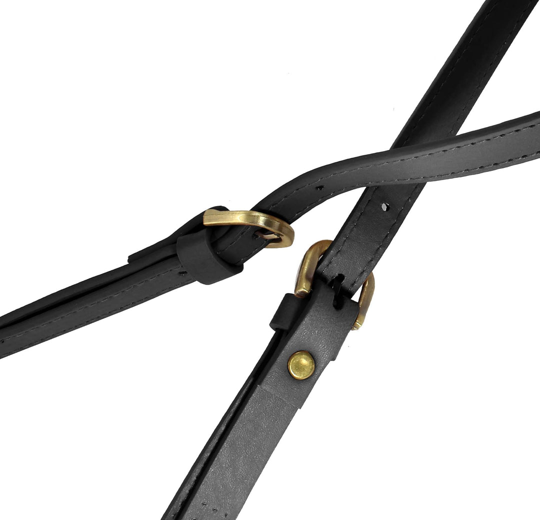 2 Pack 65cm to 71cm Adjustable Handbag Handles, Black Leather Purse Strap Leather Shoulder Strap Purse Straps Replacement Purse Handles for Crossbody