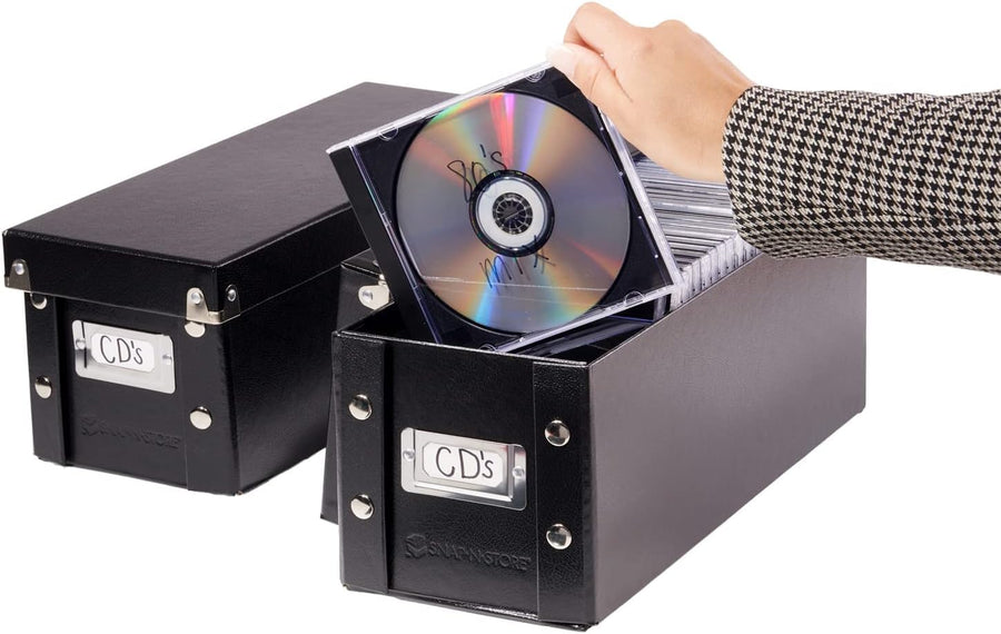 Snap-N-Store CD Storage Box - 2 Pack - Durable 5.1 x 5.