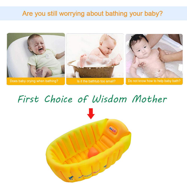 Relaxing Baby Inflatable Baby Bathtub, Newborn Baby Bathtub seat for Infant, Non-Slip Baby Pool for Sitting up, Portable Toddler tub Shower, Foldable Travel tub with Pool Toy &air Pump Accessories.