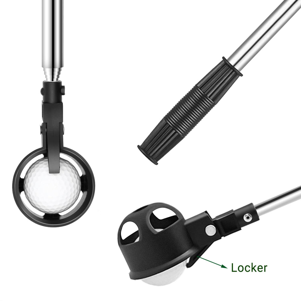 Golf Ball Retriever, Stainless Telescopic Extendable Golf Ball Retriever for Water w/Golf Ball Pick Up Retriever Grabber Claw Sucker Tool, Golf Gift for Men (6ft)