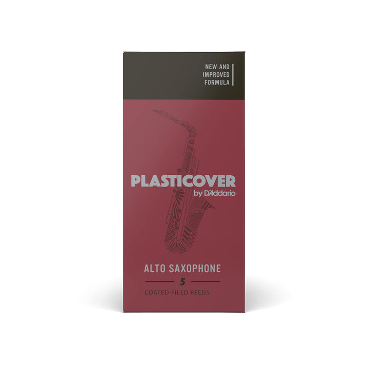 D&#39;Addario Woodwinds Plasticover Alto Sax Reeds, Strength 3.0, 5-pack