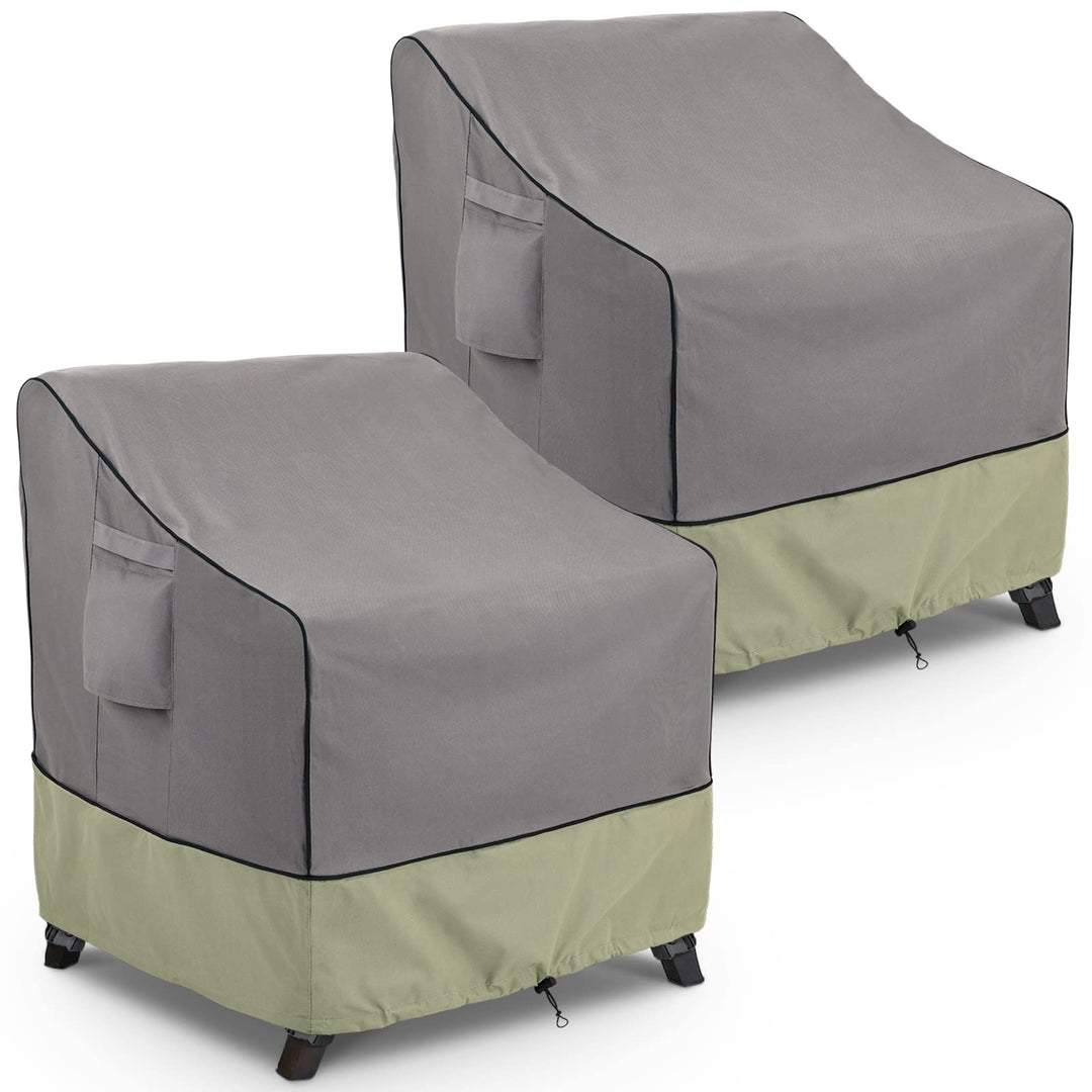 Outdoor Chair Covers Waterproof 31.5W x 33.5D x 36H inches 2pack, Heavy Duty Patio Furniture Covers for Outside Grey