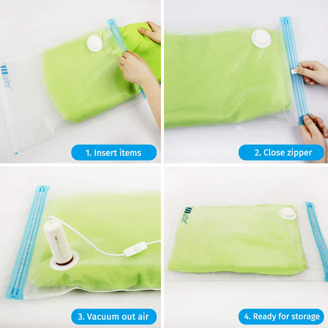 VMSTR Vacuum Storage Bags, Carry-on Size, 8 Pack Refill Set (17.7 x 12.6)