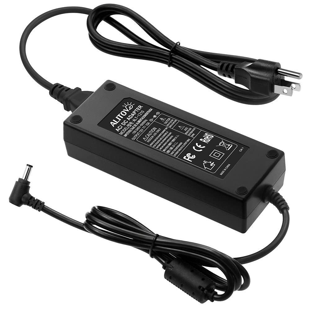 AC 100-240V to DC 12V 10A Power Supply Adapter Converter Transformer 12 Volt 10 Amp 120W with 5.5mm x 2.5mm 2.1mm DC Output Jack for 5050 3528 LED Strip Light CCTV Cameras 3D Printer