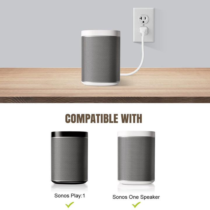 Power Cable Replacement Cord Compatible with Sonos Play 1, Sonos One SL and Sonos One Speaker Accessories (1.15ft/0.35m, White)