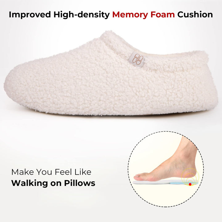 HomeTop Women&#39;s Fuzzy Curly Fur Memory Foam Loa