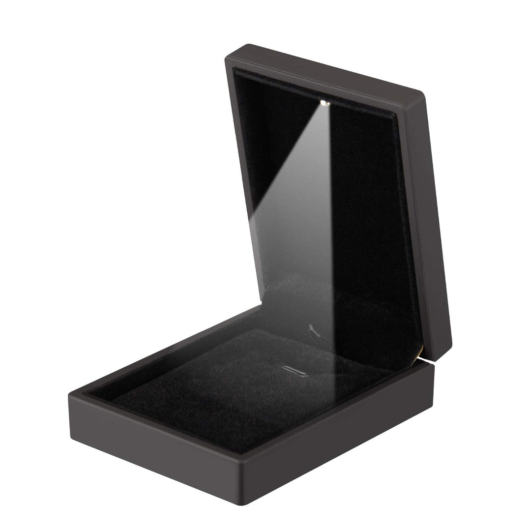LED Light Pendant Necklace Gift Box, Velvet Jewelry Storage Display Case for Proposal Engagement Wedding Anniversary Birthday Valentine&#39;s Day (Black)
