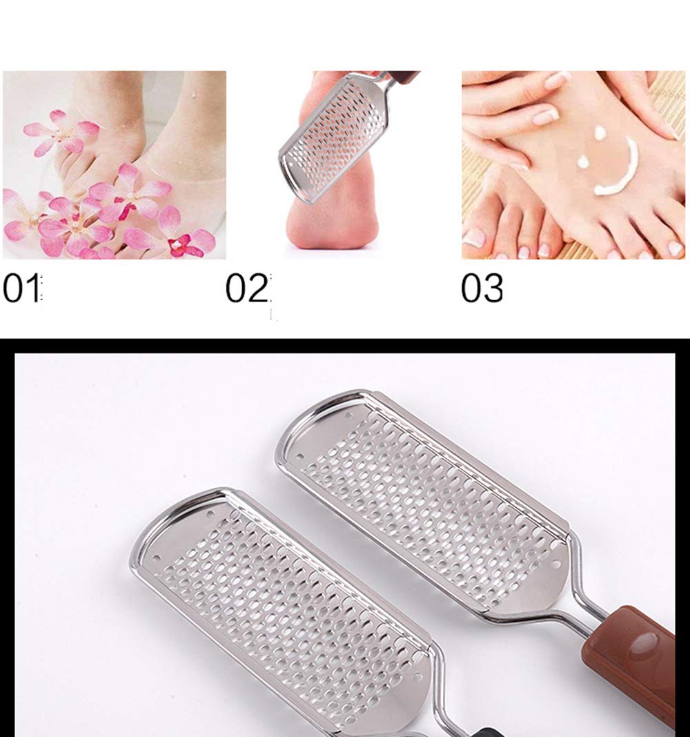Foot File Colossal Foot Rasp Stainless Steel Pedicure Metal Surface Foot Care Tool,Foot Rasp Eliminate Feet Cracked Dead Thick Dry Hard Skin 28CM (Brown&amp;11.2)