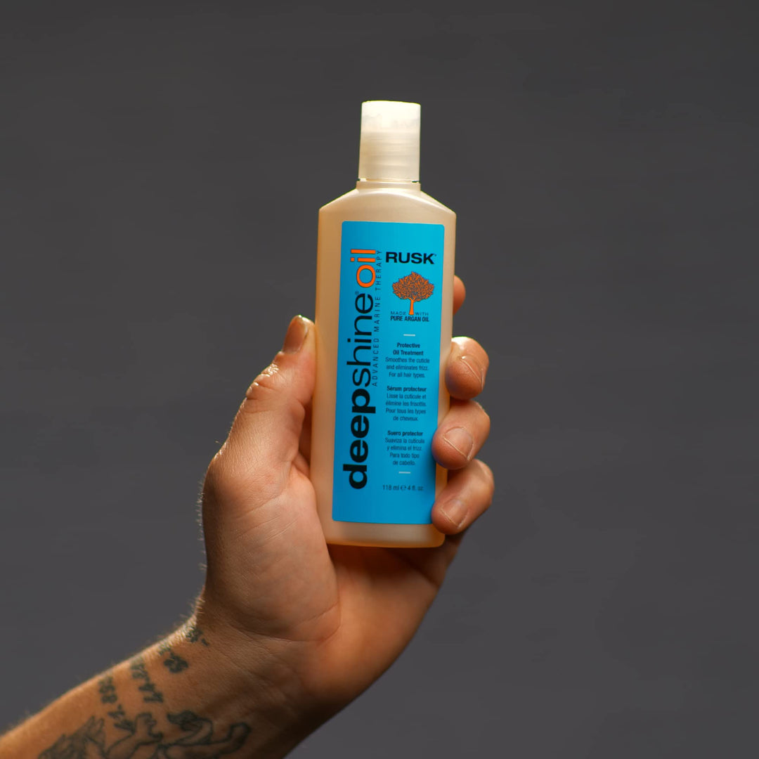 Deepshine Oil Protective Oil Treatment, 4 Oz, Marine Mineral-Enriched Argan Oil Treatment Eliminates Frizz, Improves Elasticity, and Leaves Hair Soft, Silky, and Manageable