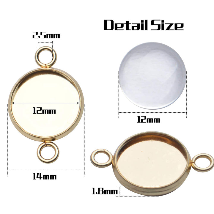 Pendant Blanks,30 Pcs 12mm Stainless Steel Bezel Pendan