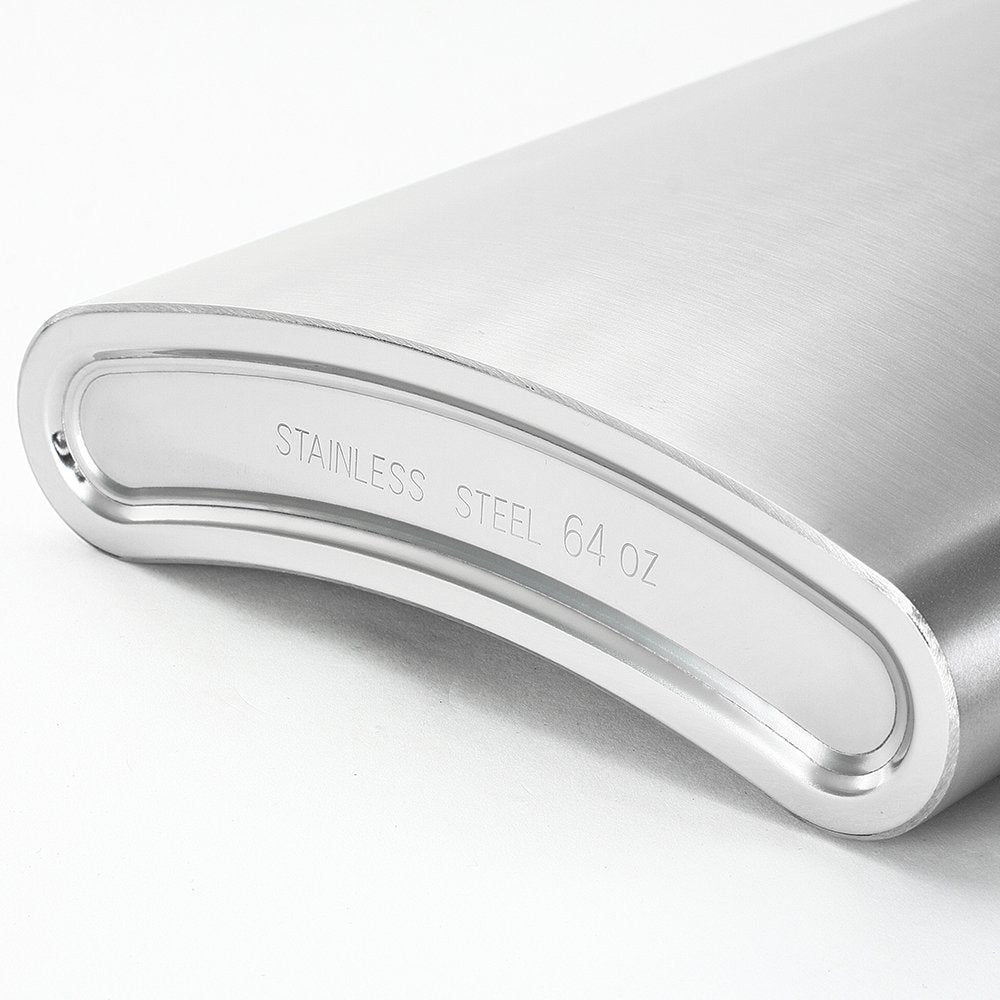 YWQ 64 oz Classic Style Stainless Steel Liquor Whiskey 