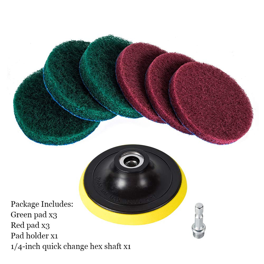 Kichwit 4 Inch Drill Power Brush Tile Scrubber Scouring