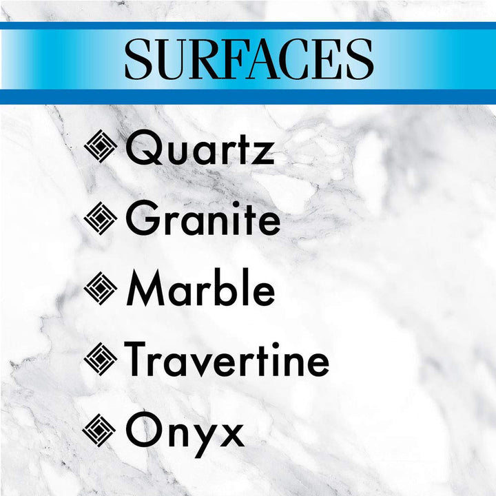 Quartz Cleaner and Polish - 24 Ounce with Microfiber Cloth - Clean and Shine Your Quartz Countertops Islands and Stone Surfaces with UV Protection