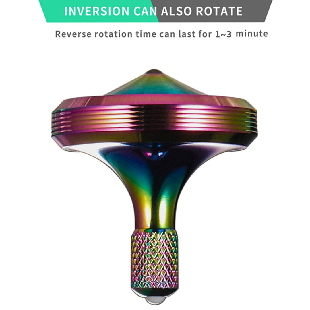 Precision Metal Spinning Top, Well Made Stainless Steel Spin Long Lasting Exceed 8 Mins Desktop Gyro EDC Toy, Perfect Balance Easy to Use Kill Time Efficiently (Pro Max-Iridescent)
