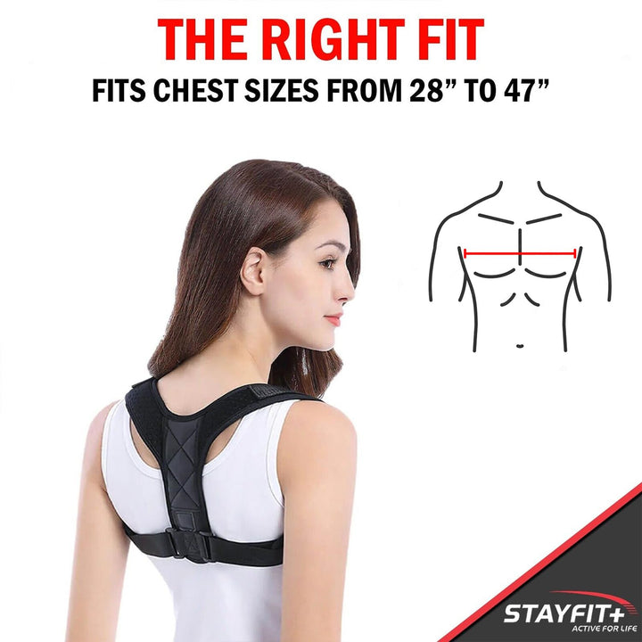 Stayfit Posture Corrector Unisex Back Brace, Adjustable