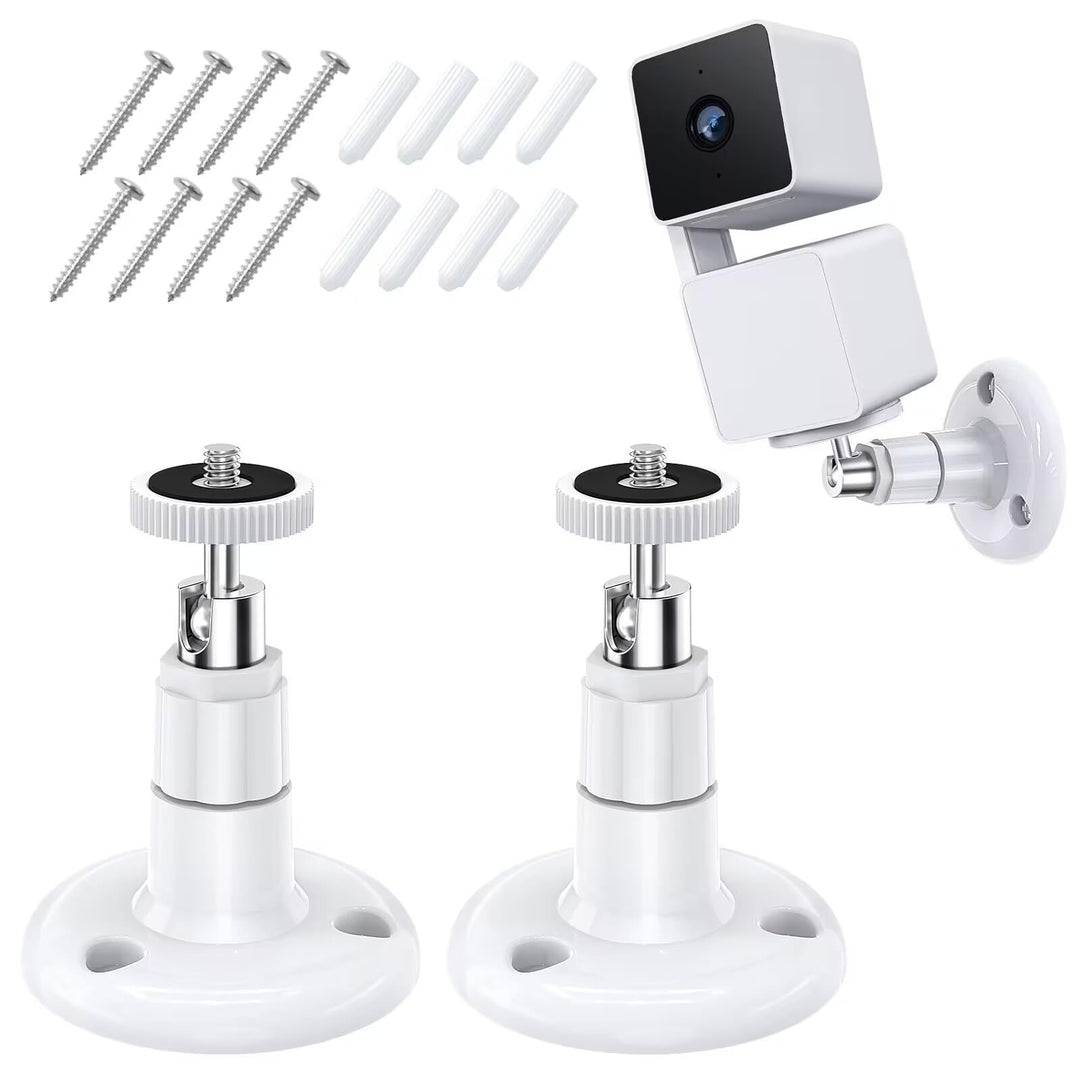FastSnail Wall Mount Compatible with Wyze Cam Pan V3 &amp; Wyze Cam V4/V3 &amp; Wyze Cam Outdoor/Indoor, 360 Degree Swivel Adjustable Bracket for Wyze Cam and Other Camera with Same Interface 2 Pack