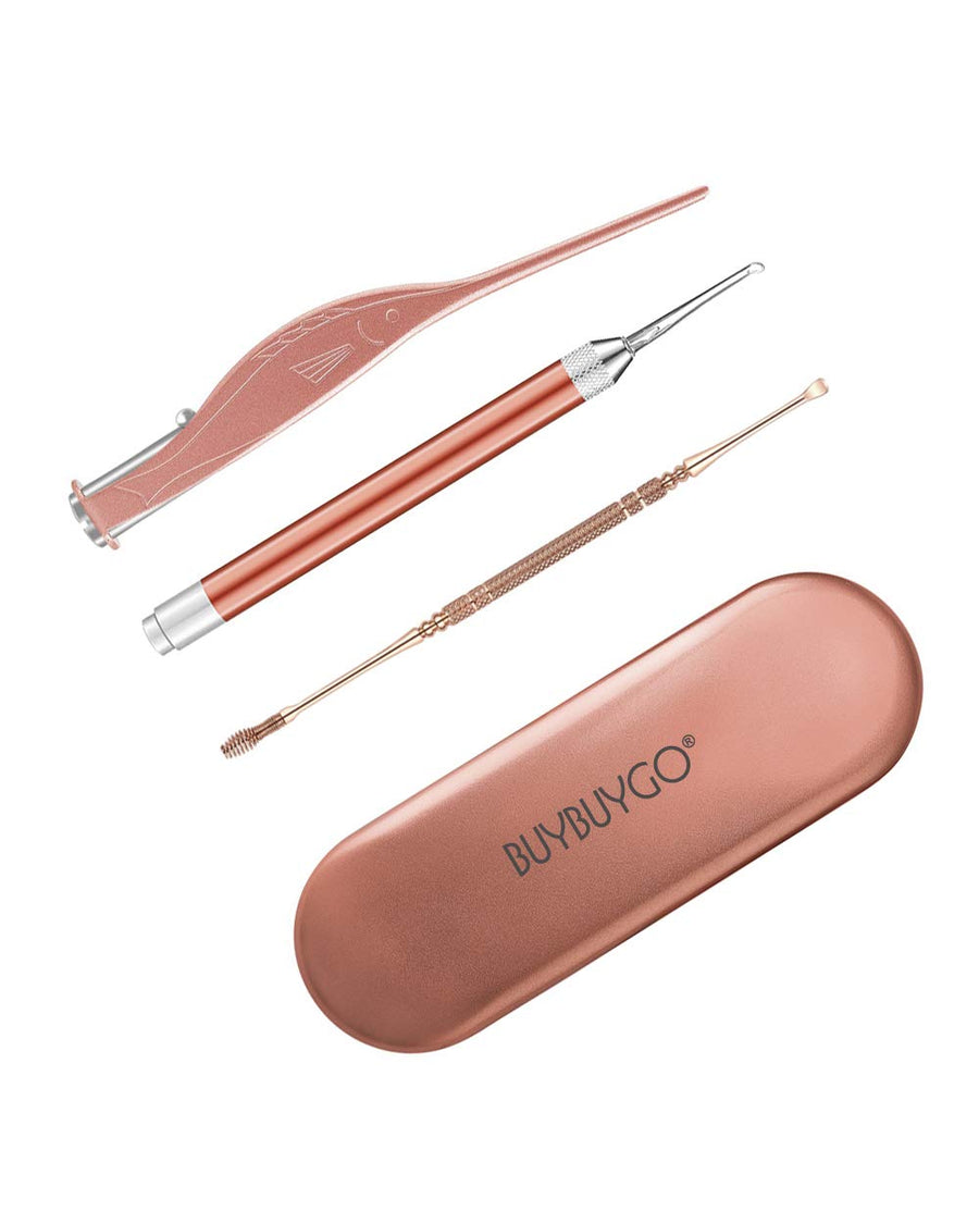 Earwax Spoon Digger & Ear Tweezers with LED Light, 