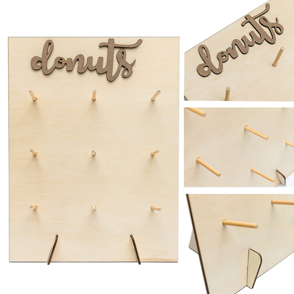 Donut Display Stand Wood Doughnuts Wall Stands Display board for Wedding Party Decoration