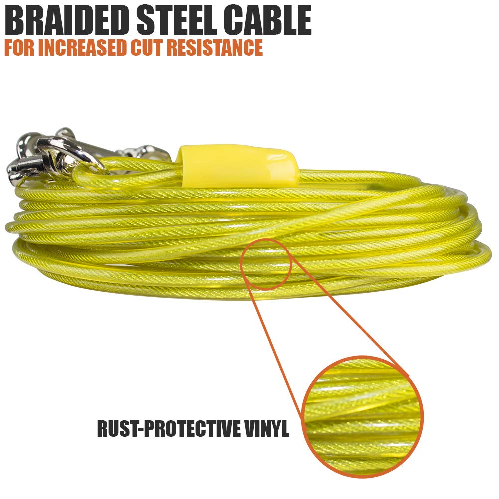 Pet Small Tie Out Cable for Dog up to 35 Pound, 25-Feet
