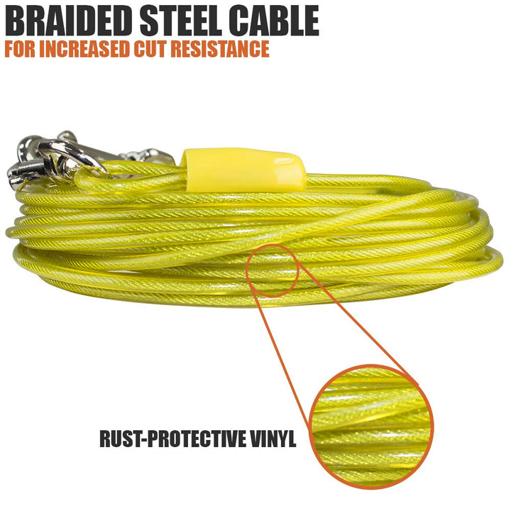 Pet Small Tie Out Cable for Dog up to 35 Pound, 25-Feet