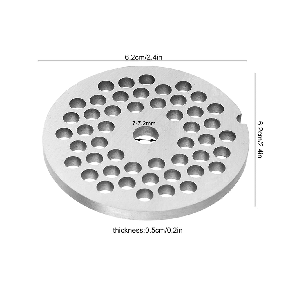 Meat Grinder Plates, Stainless Steel Meat Grinder Blade Mincer Meat Grinder Crusher Mincer Plate Disc with Hole for Kitchen Replacement Accessory (5mm)