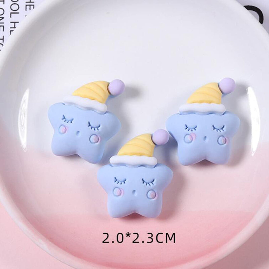 50 Piece Mix Moon Star Rainbow Slime Charms Set Candy Flatback Cabochons Making Resin Jewery Making Charms Embellishments Flatback Resin Charms for DIY Cell Phone Case Hair Clip Scrapbooking Craft