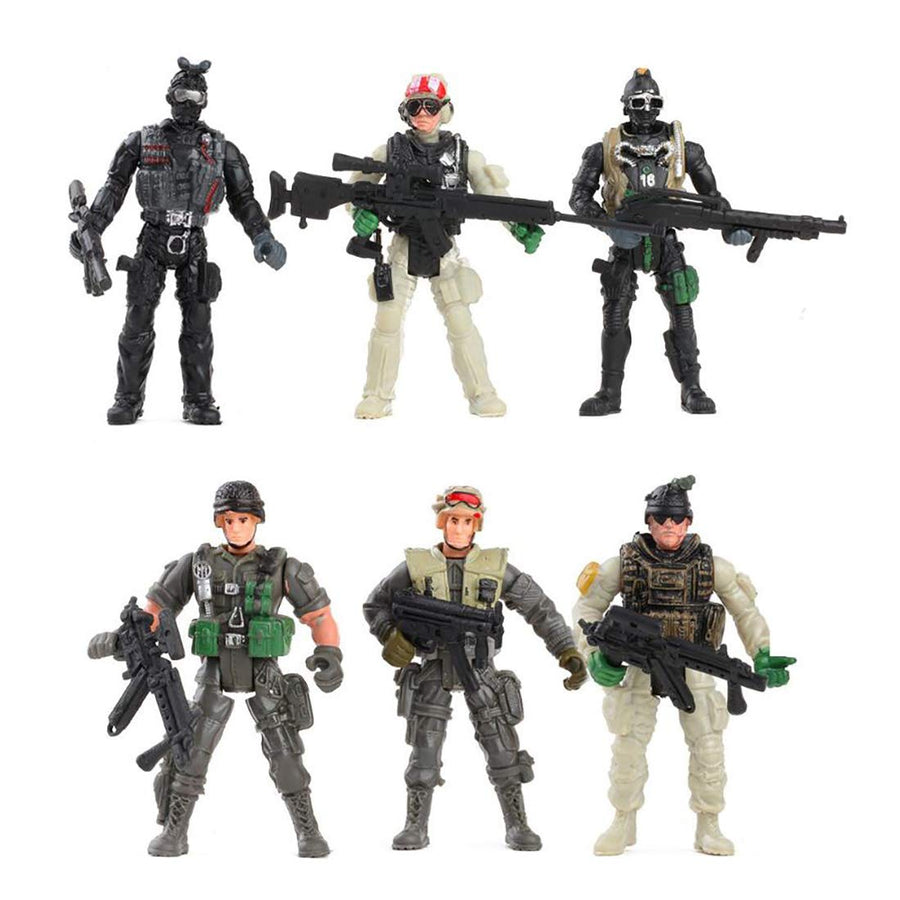 Military Action Figure Play Set for Kids - Army Men Soldiers Toys for Boys and Girls Ages 3-9 (SWAT Team Edition)