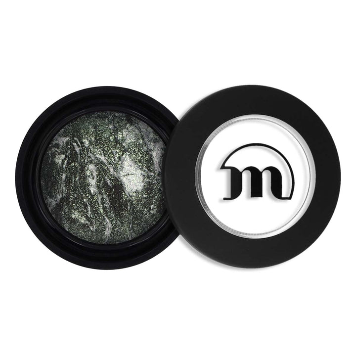 Eyeshadow Moondust - Baked Eyeshadow with Black, Pastel Undertone, With Added Glitter - For Wet or Dry Application - Green Galaxy - 0.06 oz PH0717/GG