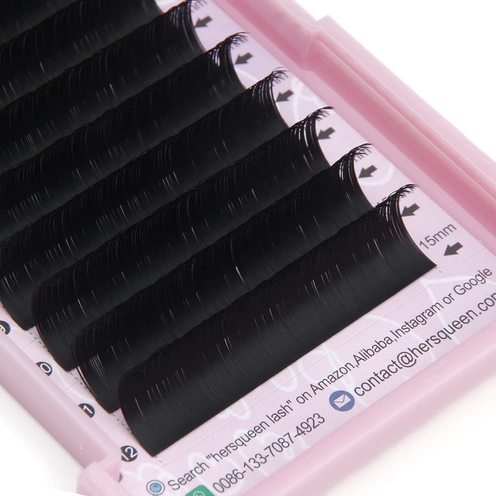 0.15-D, 10Mm Length: 15 Ellipse Eyelash Extensions Matte Black Flat Lashes Cashmere Faux Mink Individual Eyelash Extensions Ellipse Lash C Curl D Curl Faux Mink Volume Semi Perma