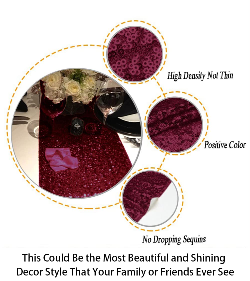 Table Runner 108 Inches Sequin Black Table Runner Tasse