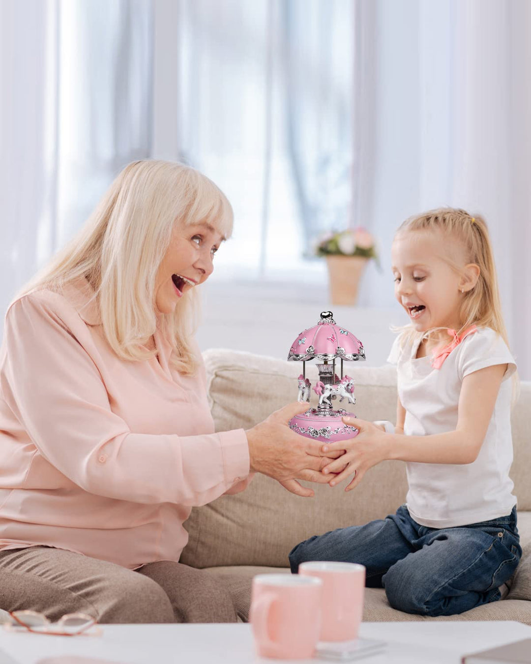 Carousel Music Box for Kids, Horse Music Boxes for Girls, Musical Box Play Castle in The Sky