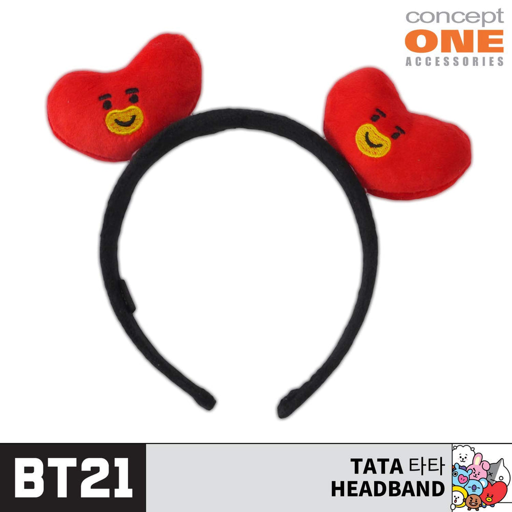 BT21 LINE FRIENDS 3D Plush Embroidered Womens Headband, Tata, 1 Count (Pack of 1)
