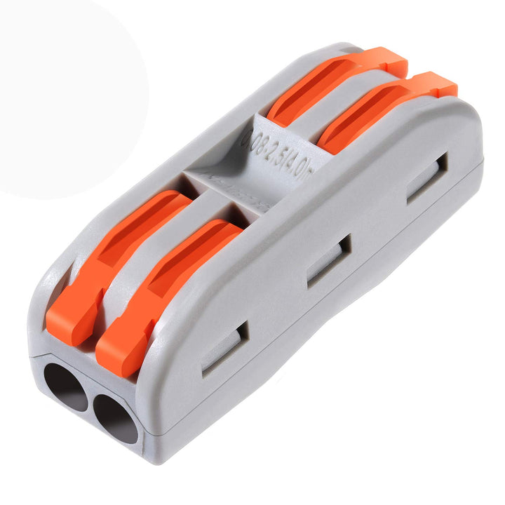 10 Pcs Conductor Compact Connectors Lever Wire Nut Electrical Connectors with Fixed Base for 2 Circuit Inline Splices 28-12 AWG