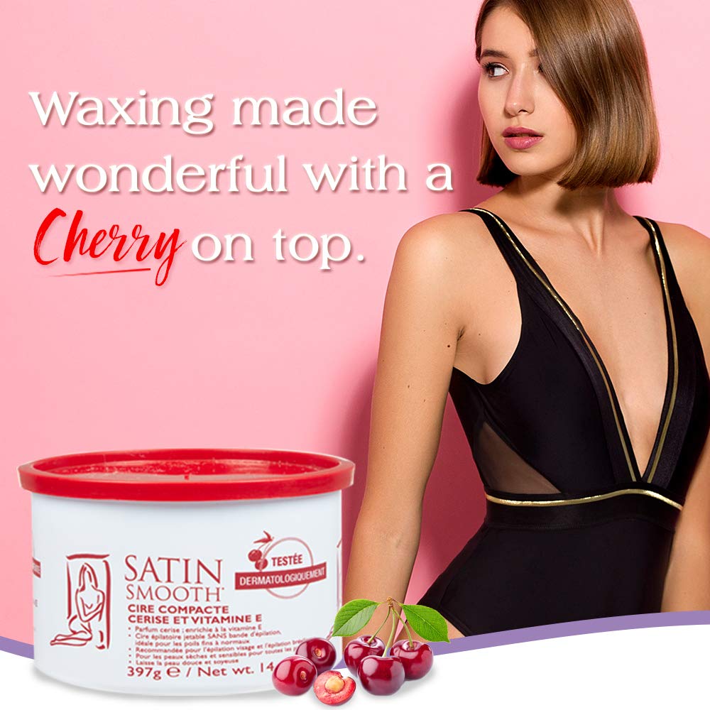 Satin Smooth Wild Cherry Hard Wax with Vitamin E, 14 Ounce