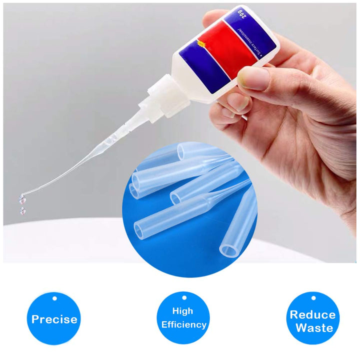 Asonlye Glue Tips, 100Pcs CA Glue Tips, Precision Glue Micro-Tips for Bottles with Nozzle, Use for Hobby for Hobby, Crafting, Lab Dispensing
