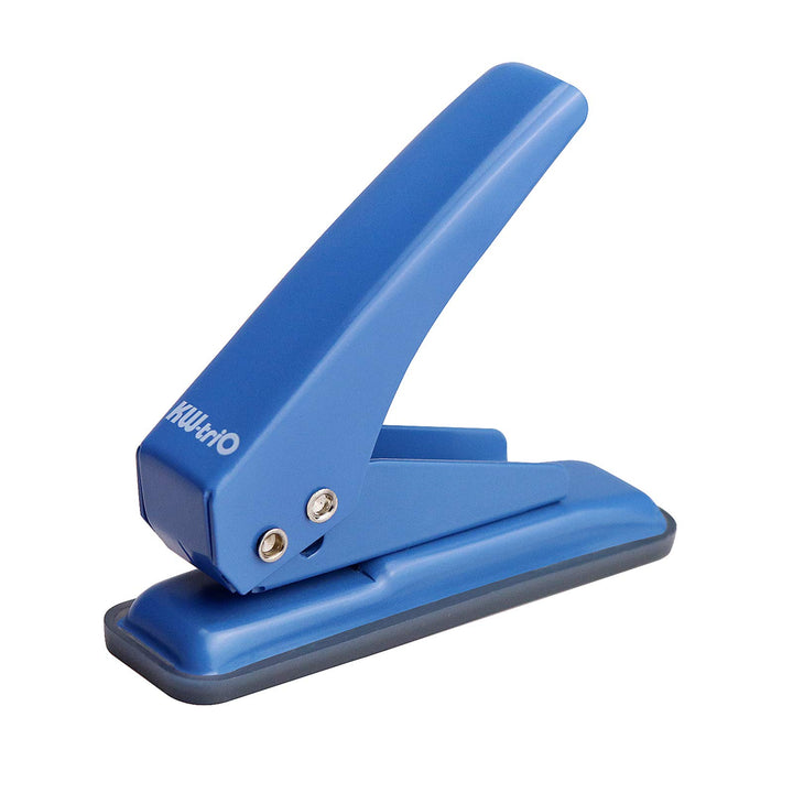 Metal Hole Punch Single Hole Puncher, Low Force, 20 Sheets Punch Capacity, 1/4 Holes, Paper Punch for Binder Hand Punches with Skid-Resistant Base for Paper, Chipboard, Index Cards, Thin Metal,Blue