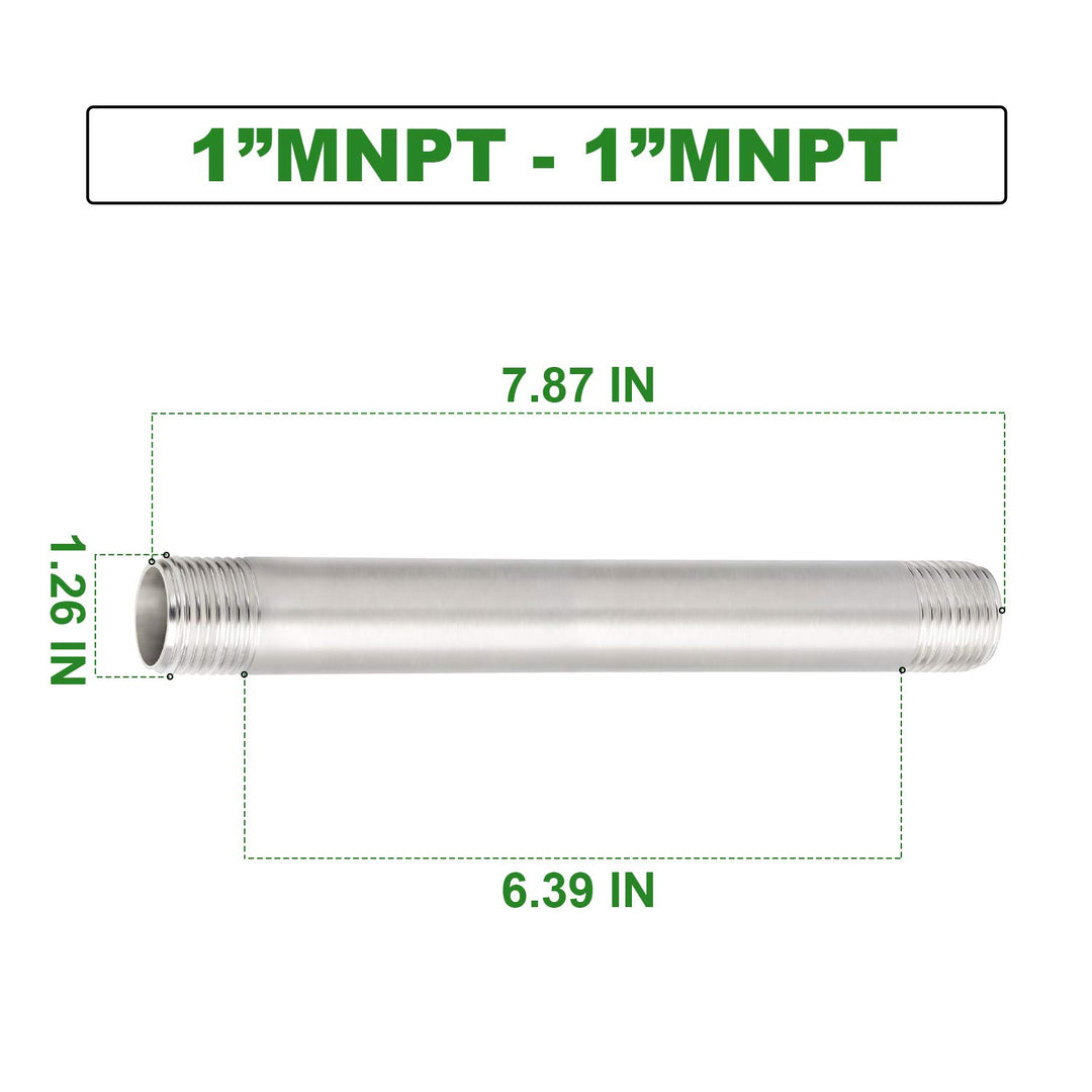 TAISHER 2PCS Stainless Steel Pipe Fittings, 1 NPT x 1 N