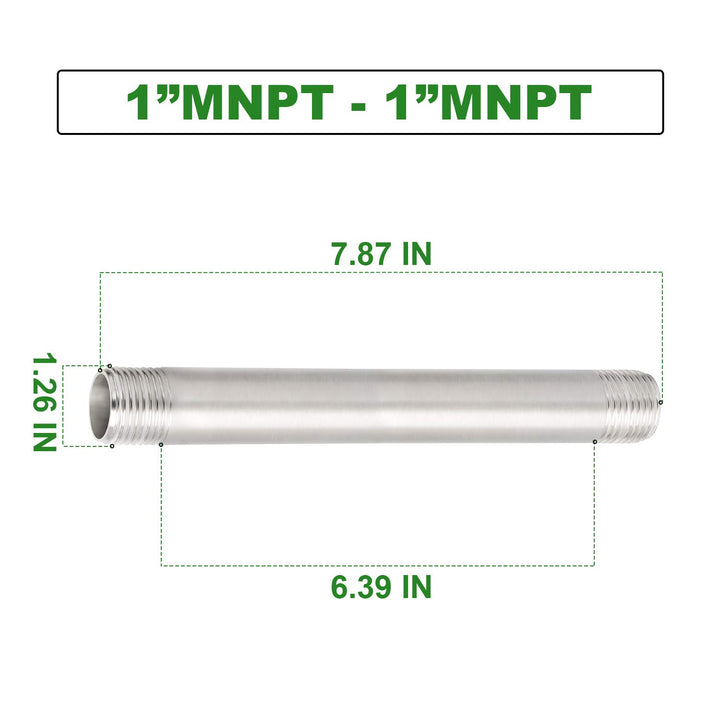 TAISHER 2PCS Stainless Steel Pipe Fittings, 1 NPT x 1 N